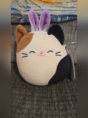Squishmallows Cam the Calico Cat 8" Easter Bunny Ears NWT
